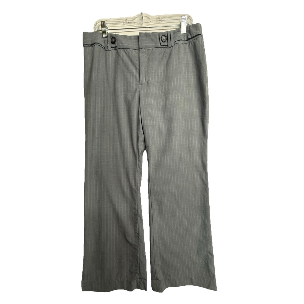 Banana‎ Republic Jackson Fit Wool Pants 12P Gray Pinstripe Career 33x29